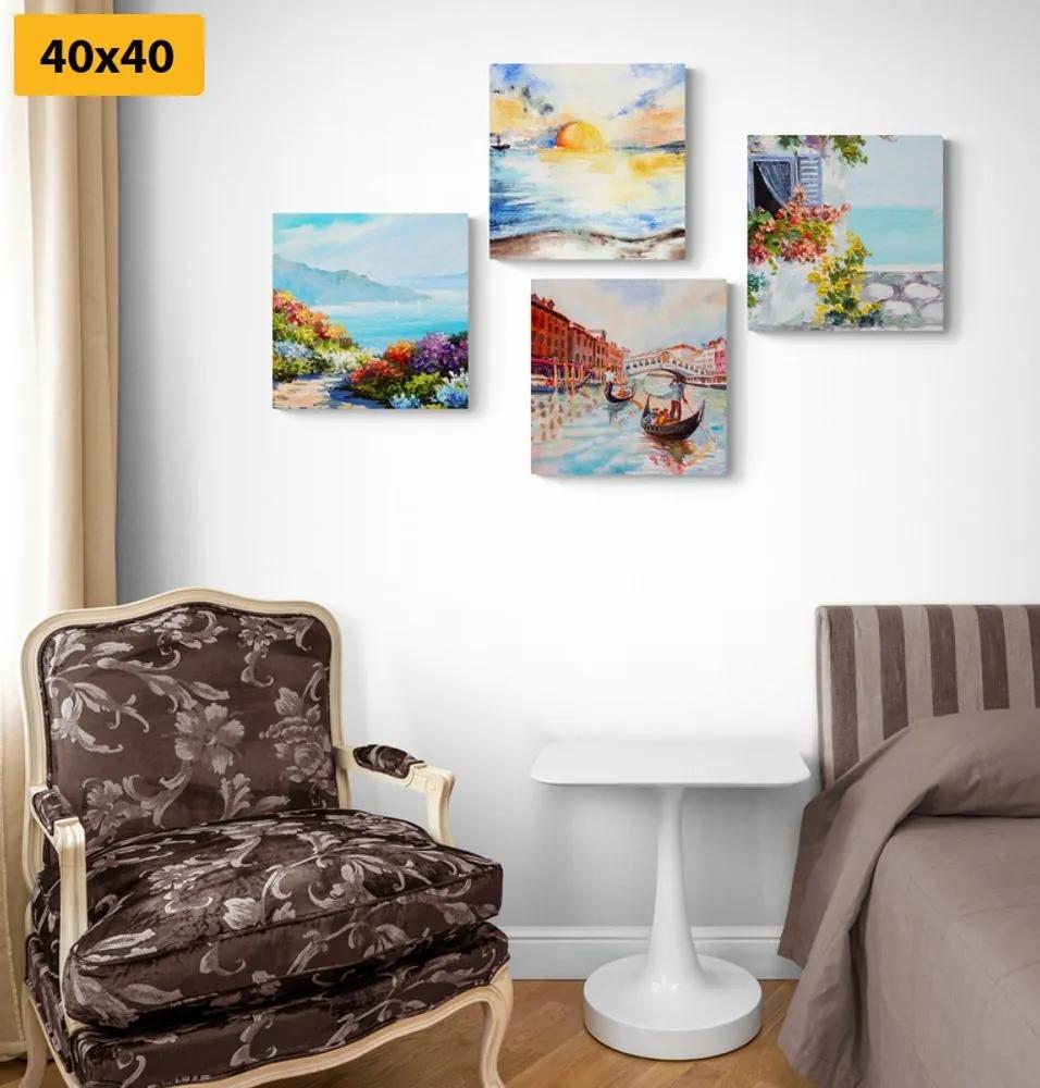 Set obrazov maľovaná krajinka - 4x 60x60