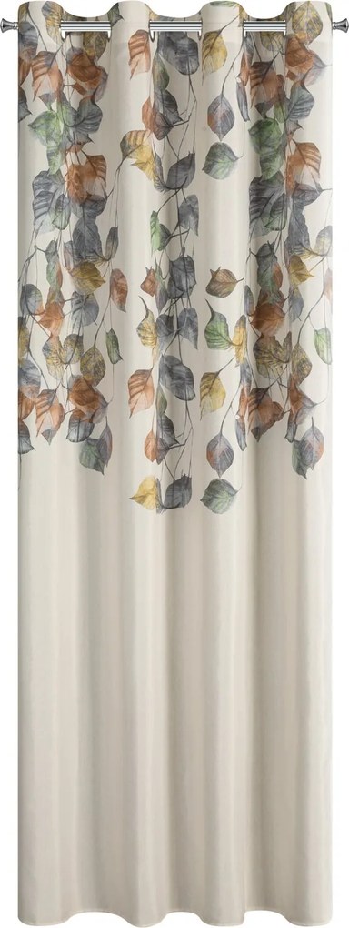 ZÁVES NA KRÚŽKOCH NORA 140X250 CM LISTY