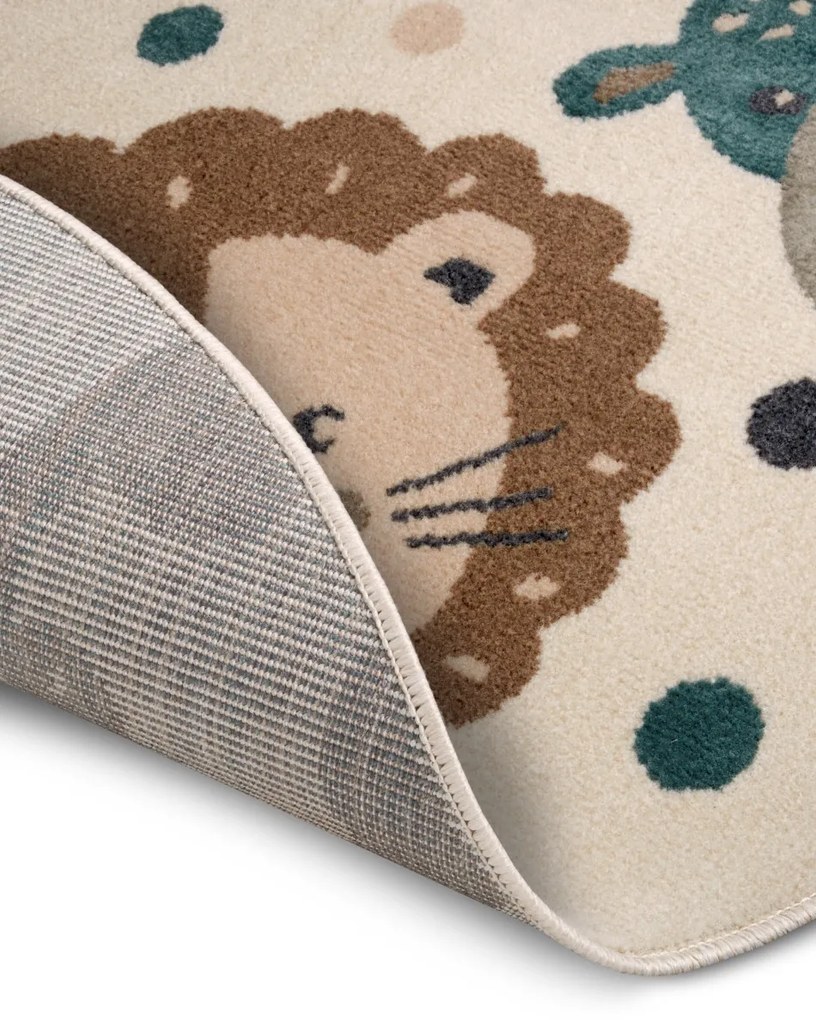 Detský koberček Adventures 105968 Cream Brown Blue kruh, 140x140 (priemer) kruh, viacfarebná, detská izba, Hanse Home