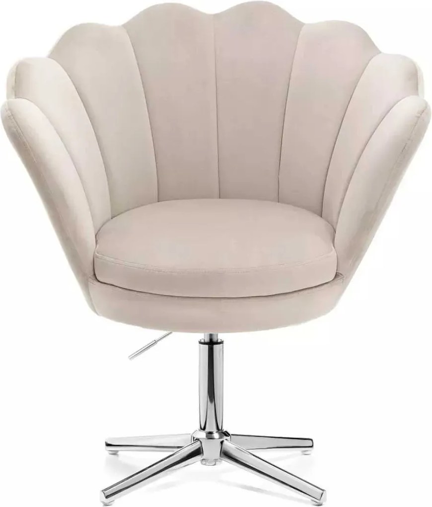 LuxuryForm DESIGN Kreslo FREY VELUR na striebornom kríži - latte