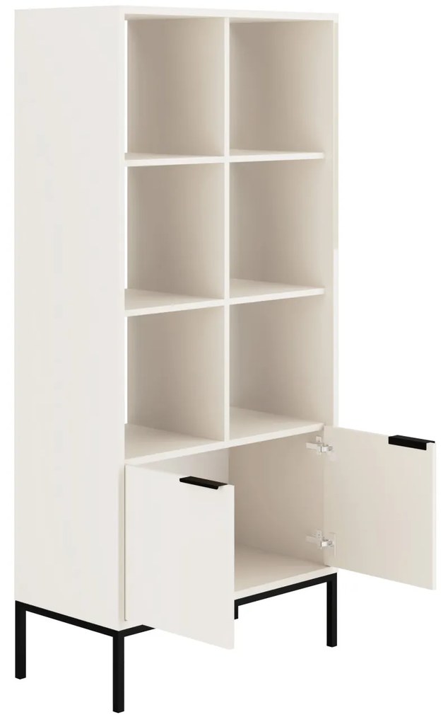 Knižnica Austin 80 cm biela/čierna