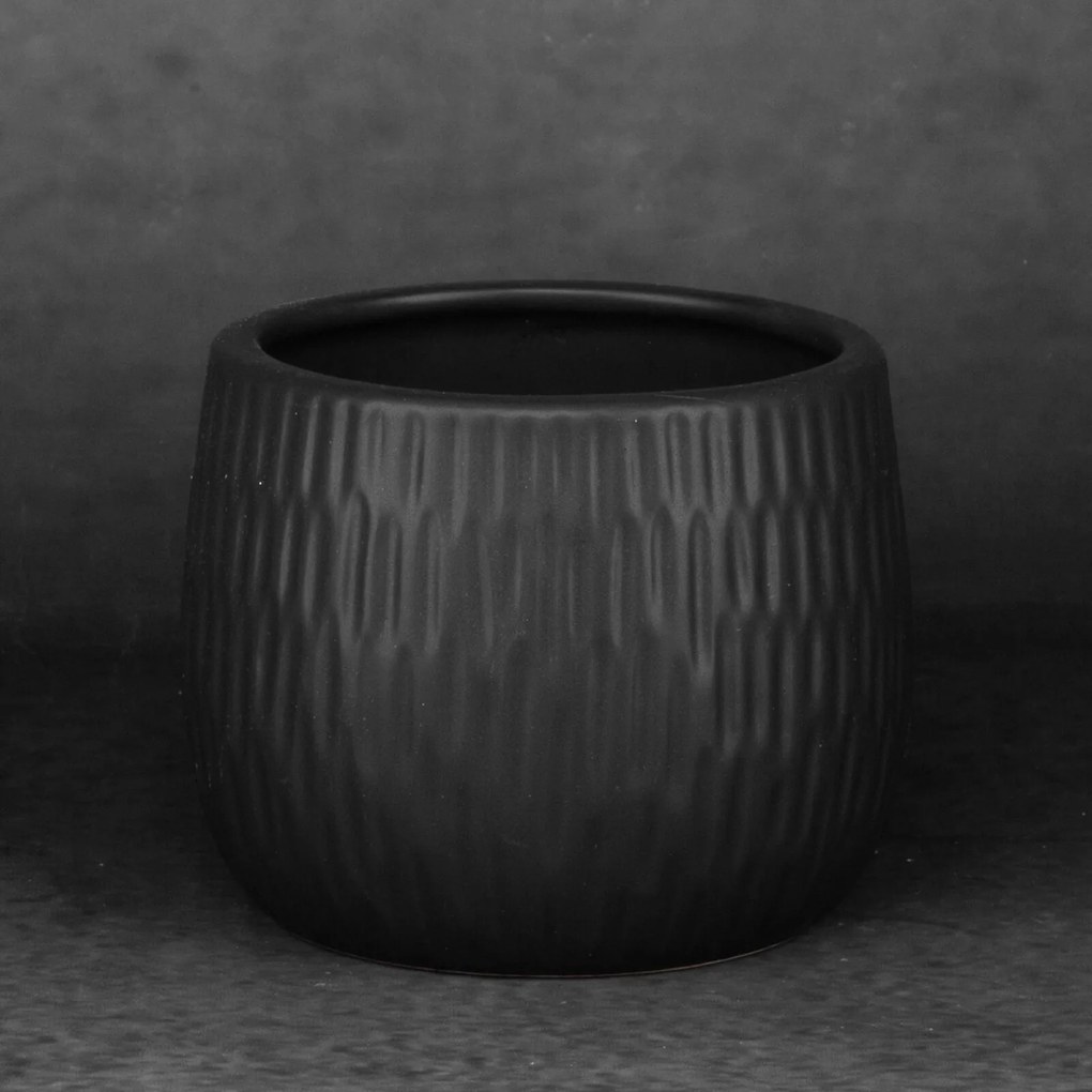 KERAMICKÝ KVETINÁČ (FI) 12X10 CM ČIERNA
