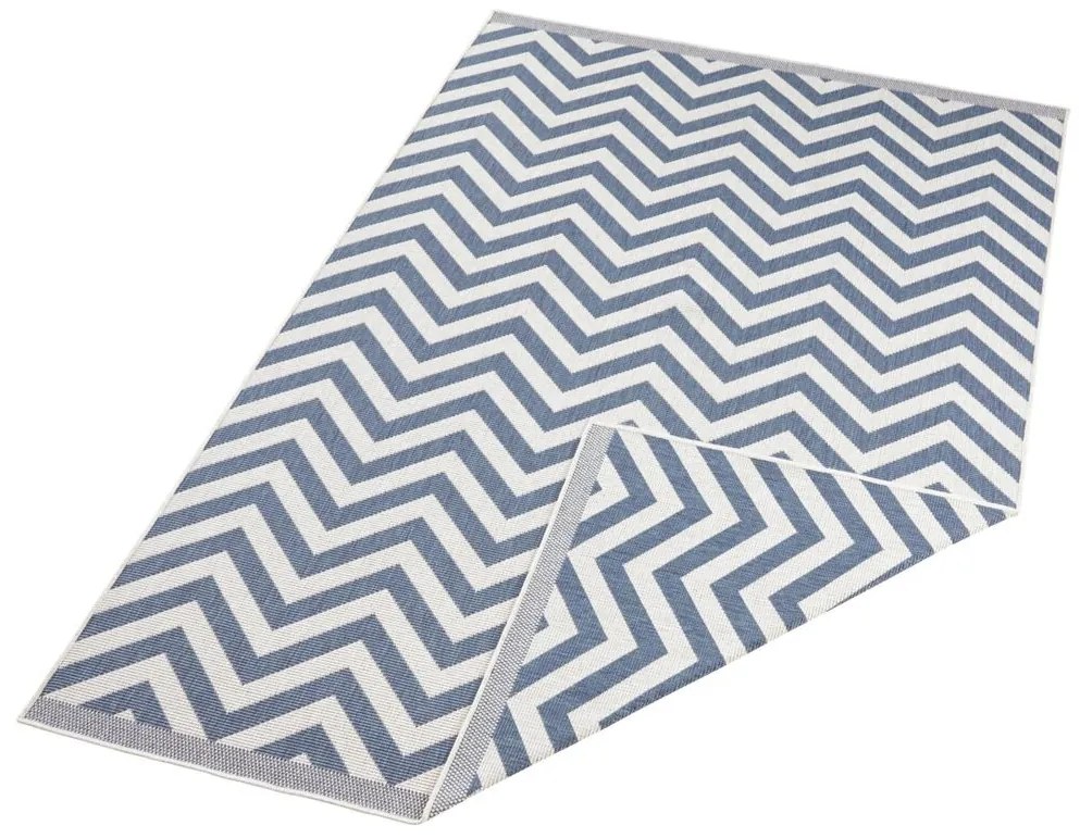 NORTHRUGS - Hanse Home koberce Kusový koberec Twin Supreme 103435 Palma blue creme – na von aj na doma - 80x150 cm