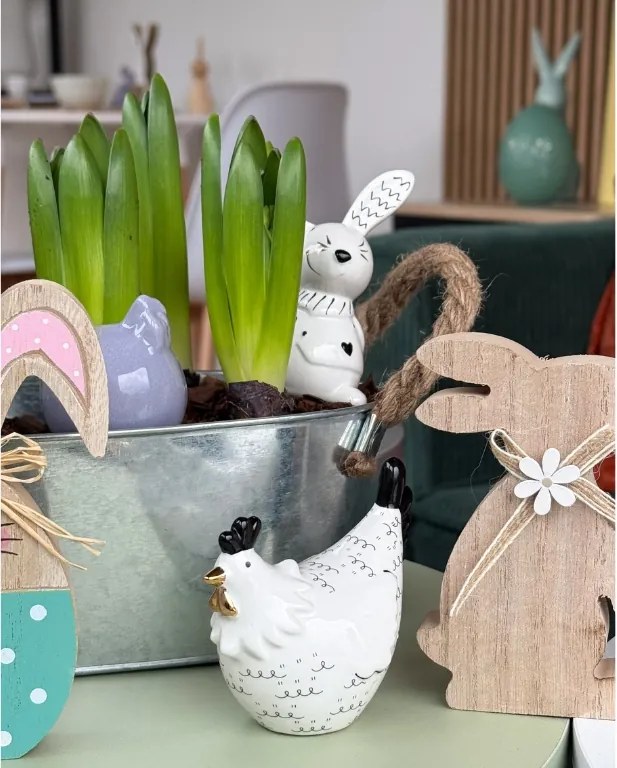 Keramická sliepočka HENIQUE 8 cm biela - viac variantov