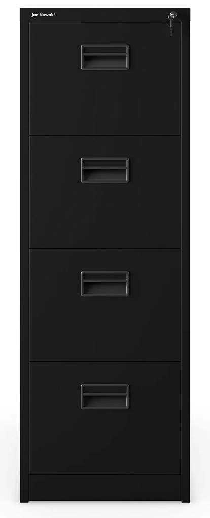 Kovová kartotéka, 4 zásuvky SARA V4, 460 x 1320 x 620 mm, čierna