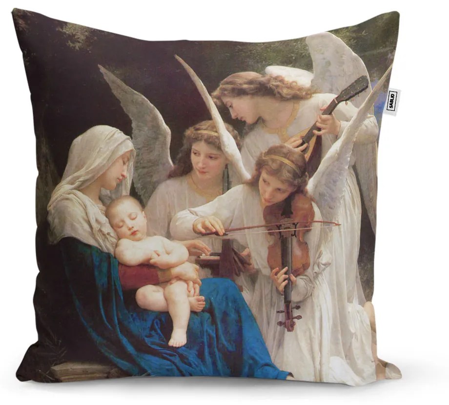 Sablio Vankúš Panna s anjelmi - William-Adolphe Bouguereau - 40x40 cm