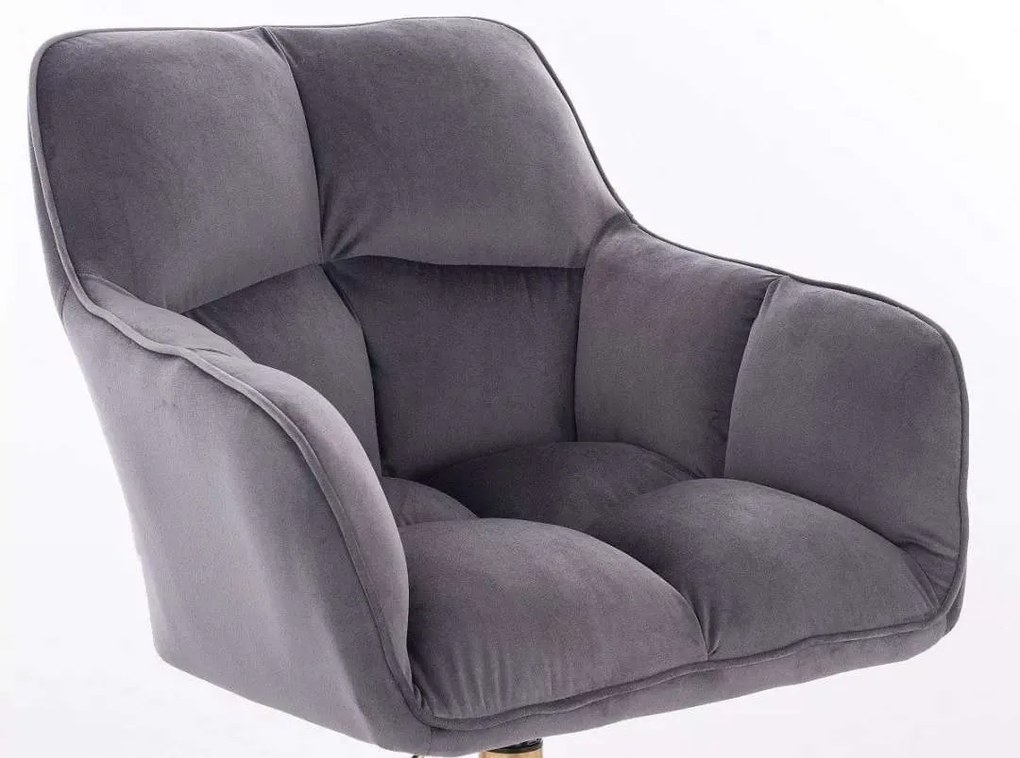 LuxuryForm DESIGN Kreslo AMALFI VELUR na čiernom tanieri - tmavosivé