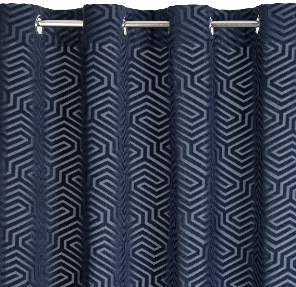 ZÁVES NA KRÚŽKOCH PIERRE CARDIN INGA 140X250 CM TMAVOMODRÁ