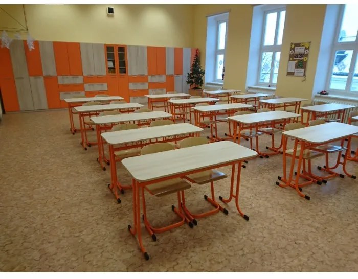 Učiteľská katedra bez zásuvky, svetlo modrá