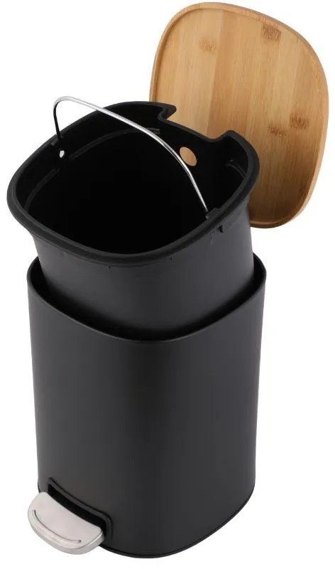 Erga Osti, kôš na odpadky so soft-close zatváraním 5L, hnedá-čierna matná, ERG-YKA-CH.OSTI-BLK