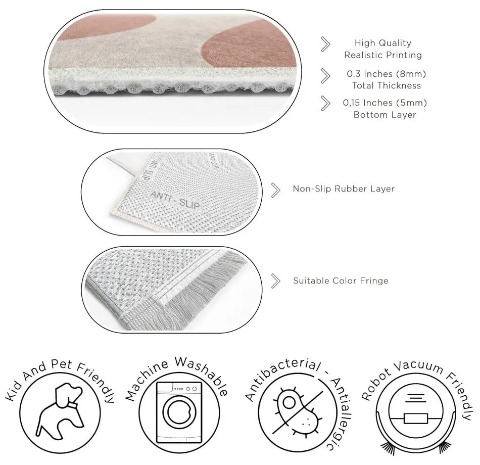 Ružový prateľný koberec 160x230 cm Strawberry Latte – Mila Home