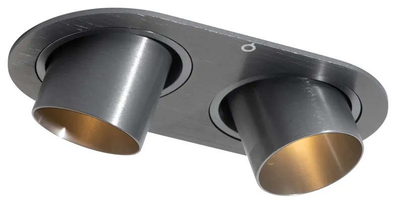 Okrúhle zapustené bodové svetlo tmavosivé GU10 35 mm sklopné 2-svetlo - Installa