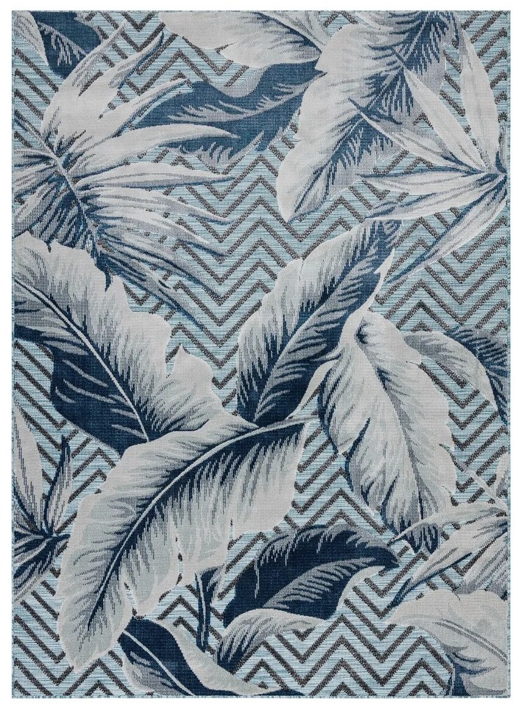 Dywany Łuszczów, Kusový koberec Botanic 65242 Feathers aqua – na von aj na doma, 176x270, modrá, chodba / predsieň
