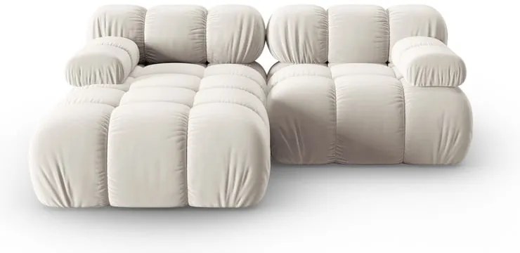 Béžová zamatová modulárna rohová pohovka (ľavý roh) Bellis – Micadoni