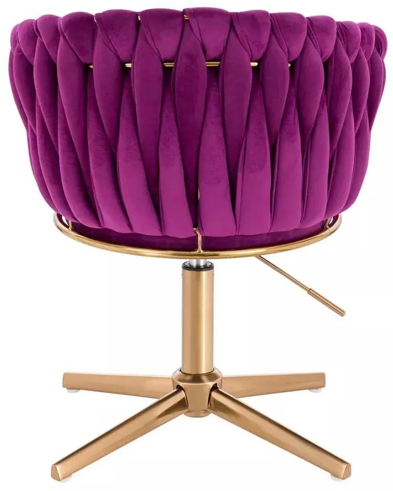 LuxuryForm DESIGN Kreslo NORDEN VELUR na zlatom kríži - fuchsia