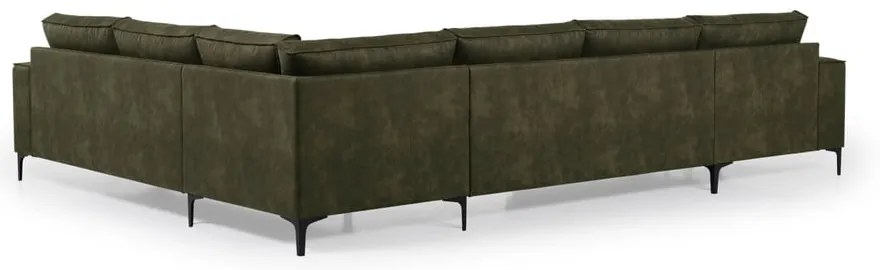 Zelená rohová pohovka z imitácie kože (ľavý roh) Copenhagen – Scandic