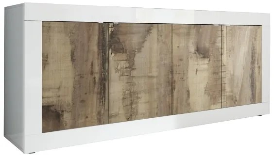 Komoda NERILA biela/hnedá