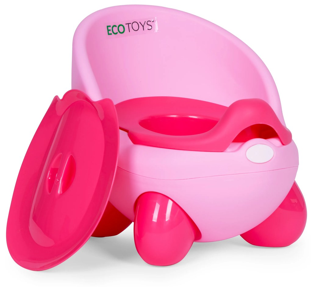 WC nočník pre deti, protišmykové nožičky, ružové ECOTOYS