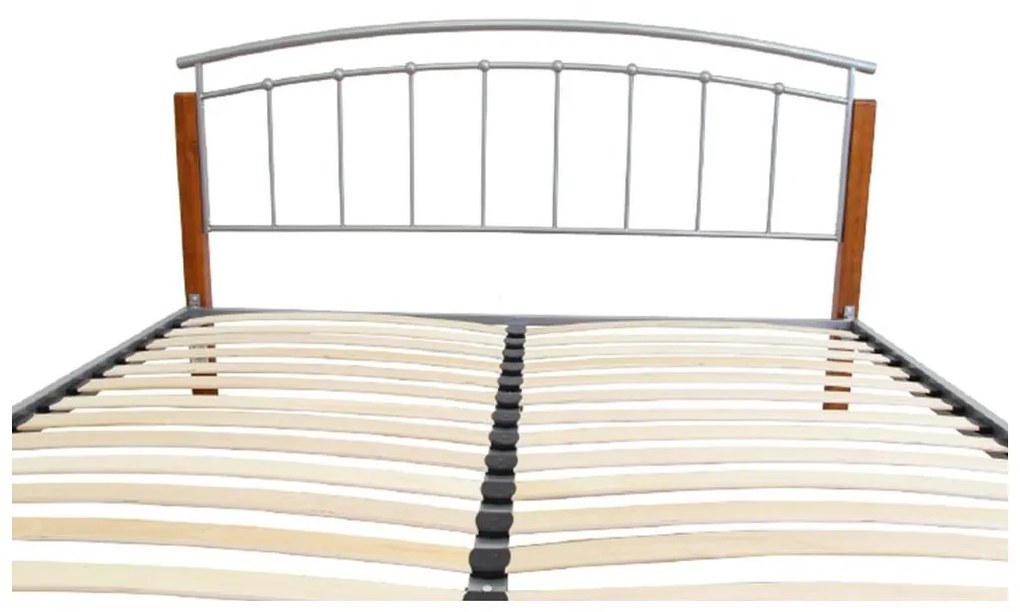Tempo Kondela Manželská posteľ, drevo jelša/strieborný kov, 160x200, MIRELA
