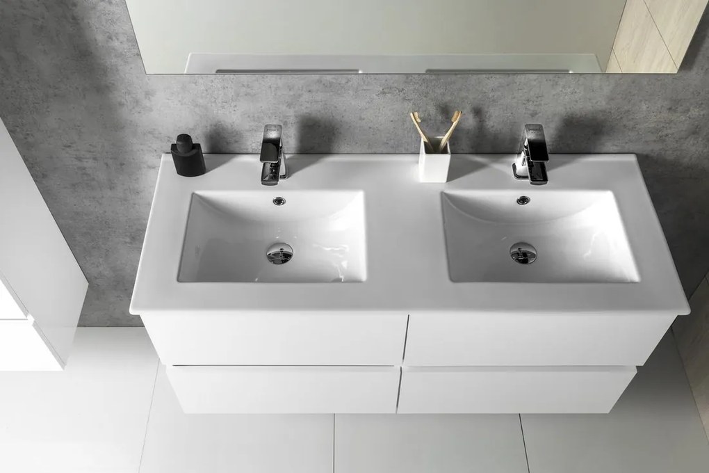 Aqualine Aqualine, PANEDA umývadlová skrinka 119x55x45,2cm, biela, PN212