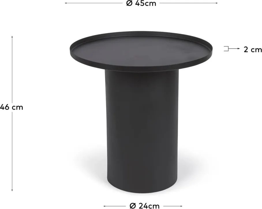 Kovový okrúhly odkladací stolík ø 45 cm Fleksa – Kave Home