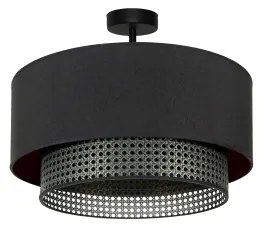 Duolla - Prisadený luster BOHO RATTAN 1xE27/15W/230V pr. 45 cm čierna