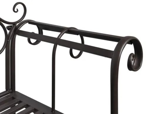vidaXL Záhradná lavička 132 cm, oceľ, starožitná, hnedá-
