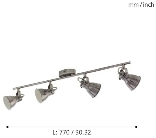 Eglo 96555 - LED Bodové svietidlo SERAS 4xGU10/3,3W/230V