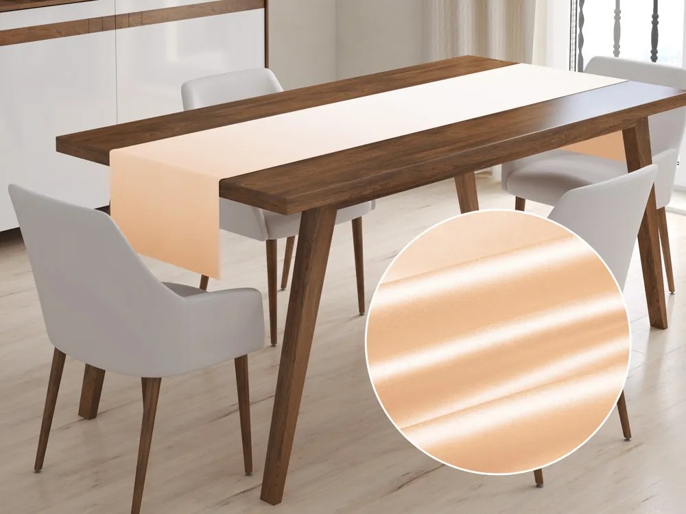 Biante Saténový behúň na stôl polyesterový Satén LUX-L046 Béžový 20x180 cm