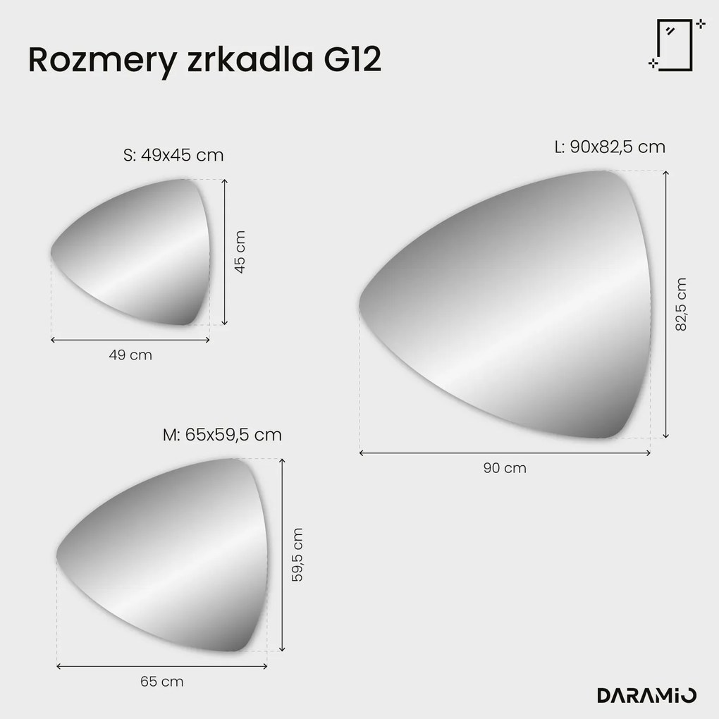 Trojuholníkové zrkadlo s LED osvetlením G12