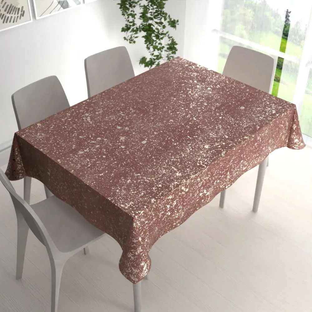 Biante Zamatový obdĺžnikový obrus Isabela IBL-013 Gold Design staroružový 60x100 cm
