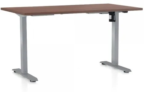 Výškovo nastaviteľný stôl OfficeTech A 140 x 80 cm, šedá podnož