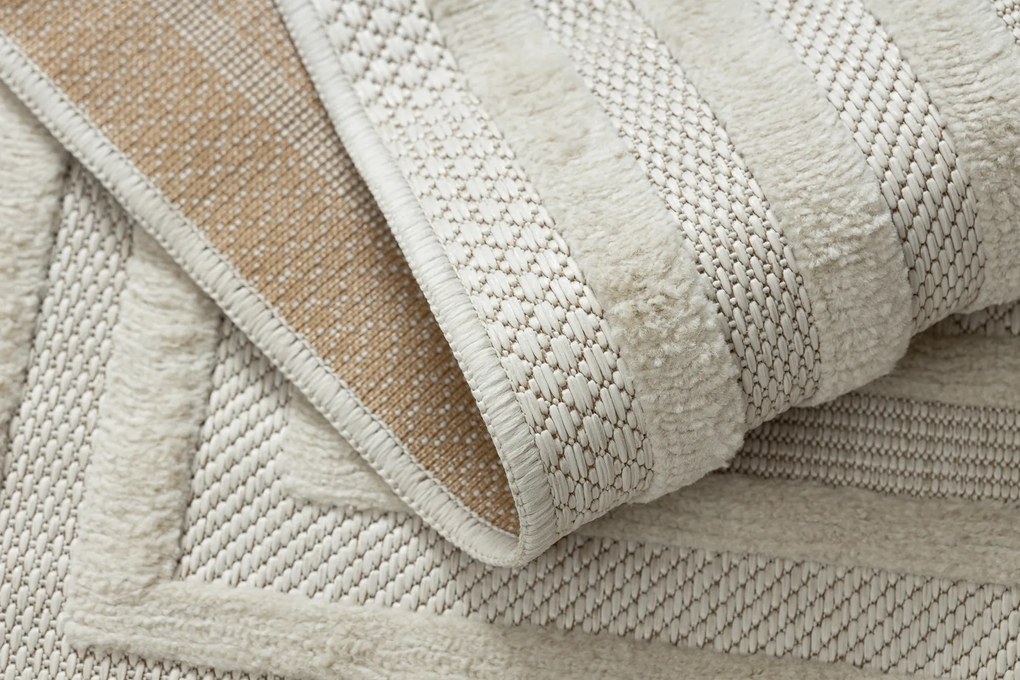 Koberec SANTO  SIZAL 0999, geometrické tvary, biely