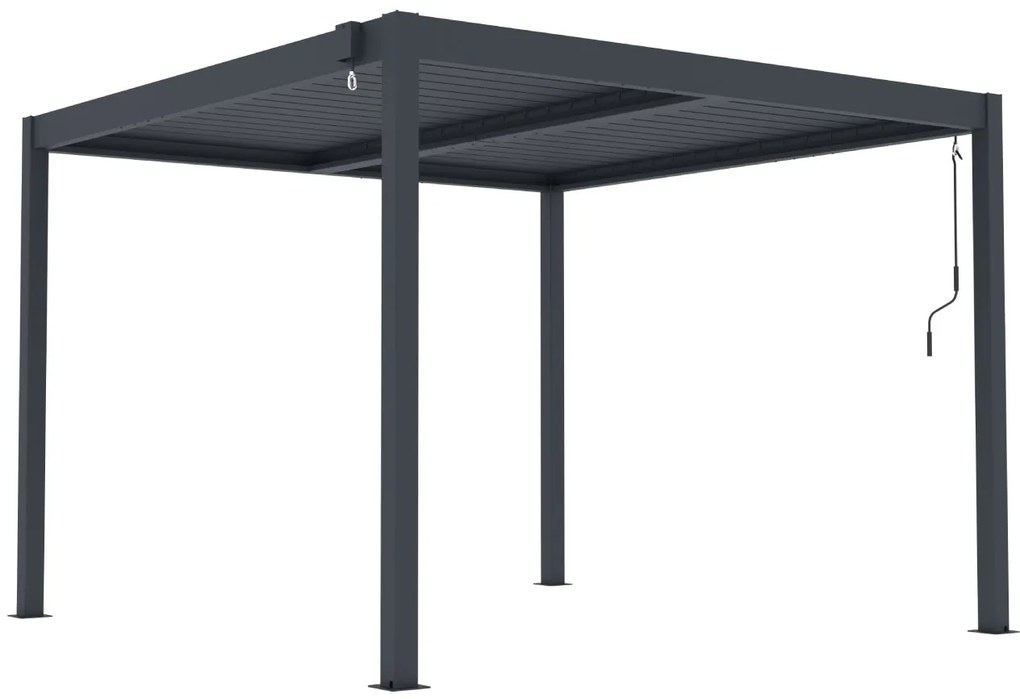 Hliníková bioklimatická pergola s lamelami BestBerg BBP-9G / 3 x 3 m / sivá