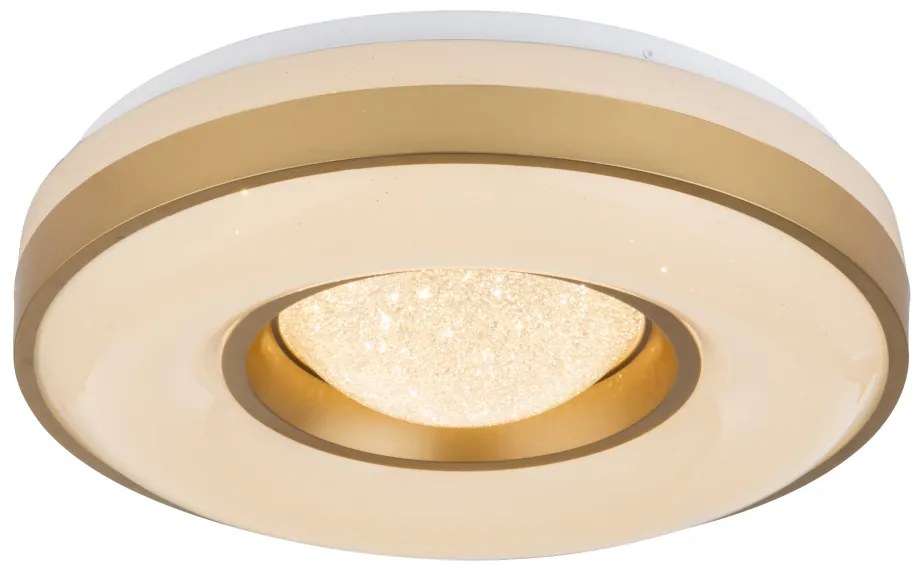 GLOBO LED dizajnové stropné osvetlenie COLLA, 24W, teplá biela, 41cm, guľaté, zlaté