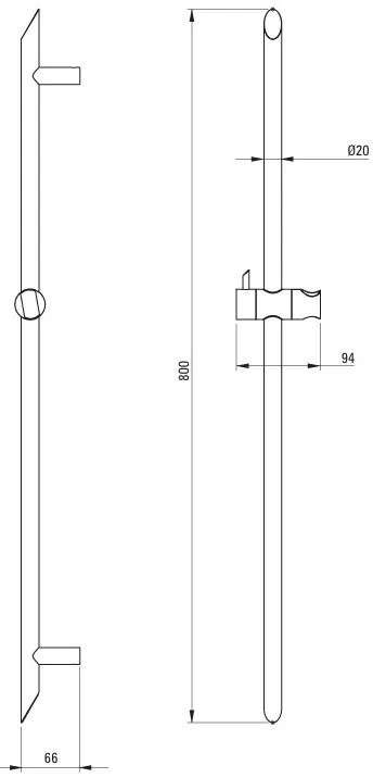 Deante Silia, nástenný sprchový stĺp 800mm, chrómová, DEA-NQS_051D