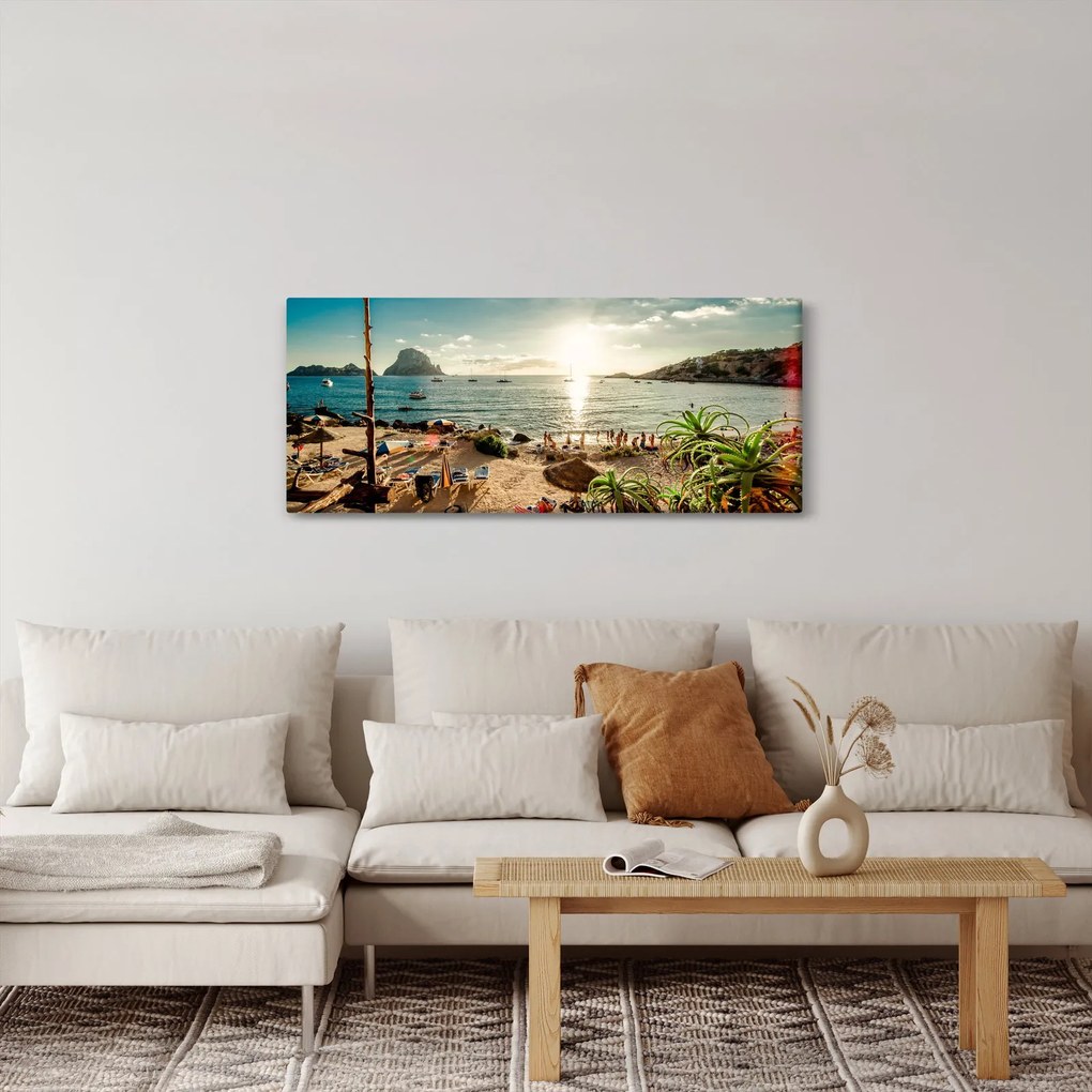 Obraz - Pláž s ľuďmi (120x50 cm)