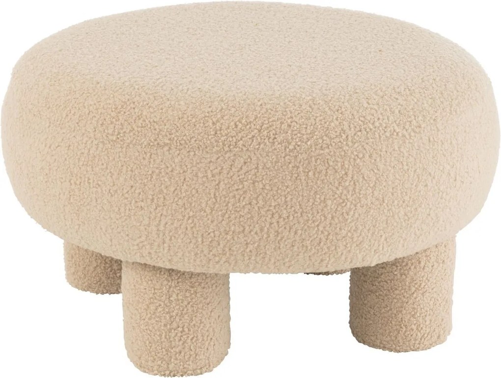 Béžová okrúhla stolička Teddy Bouclé Beige - Ø 52*28 cm