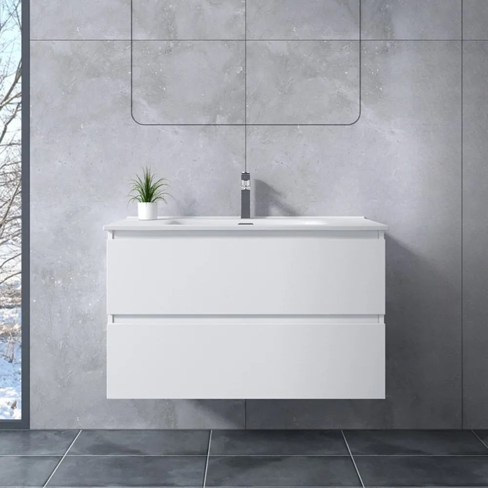 Catania White Kúpeľňová skrinka s umývadlom 90cm