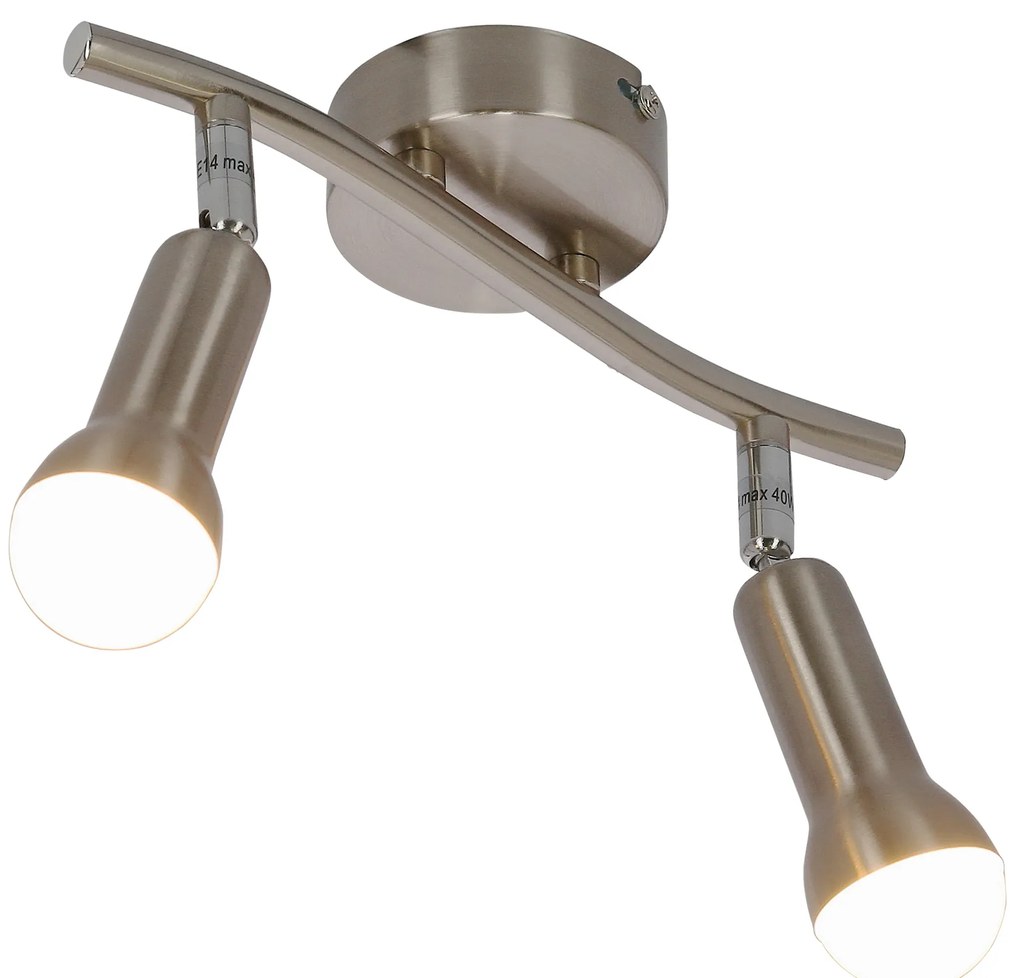 Candellux ARC Spot 2X40W E14 Satin Nickel 92-63298