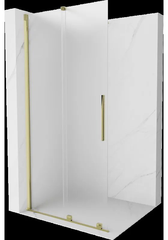 Mexen Velar sprchová stena posuvná Walk-in 80 x 200 cm, mrazené 8 mm, zlatá - 871-080-000-33-50