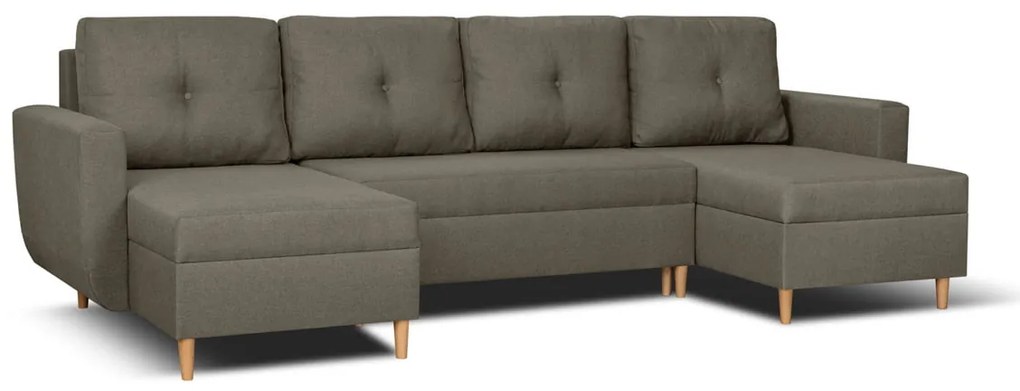 Rohová sedacia súprava s funkciou spania DORIS MAX Svetlo hnedá