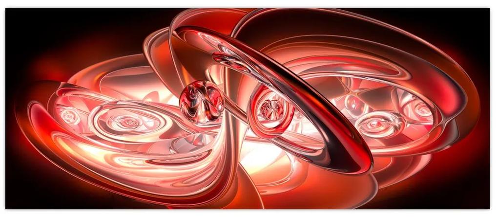 Obraz - červené tvary (120x50 cm)