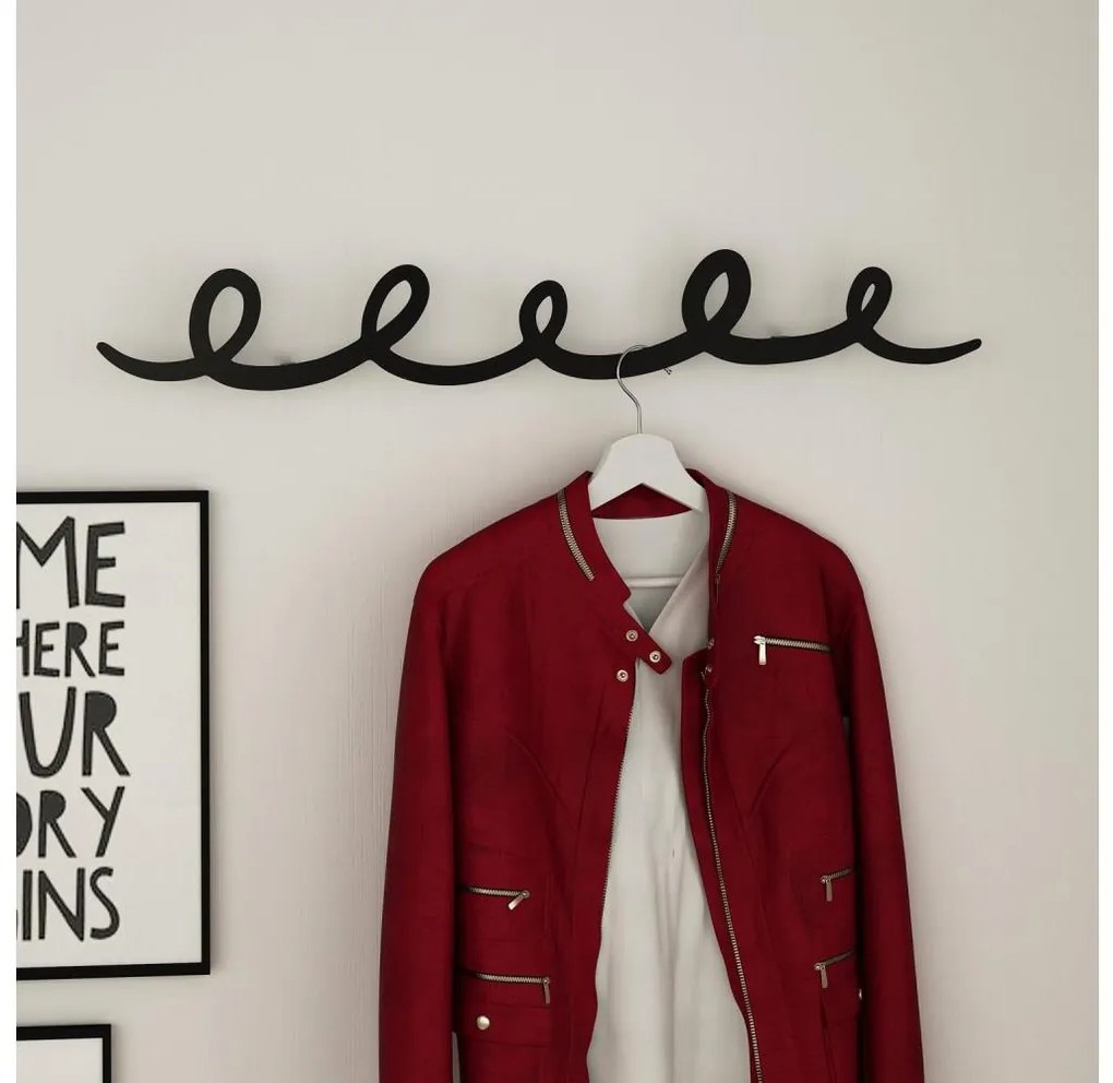 Nástenný vešiak SING 84x12 cm čierna