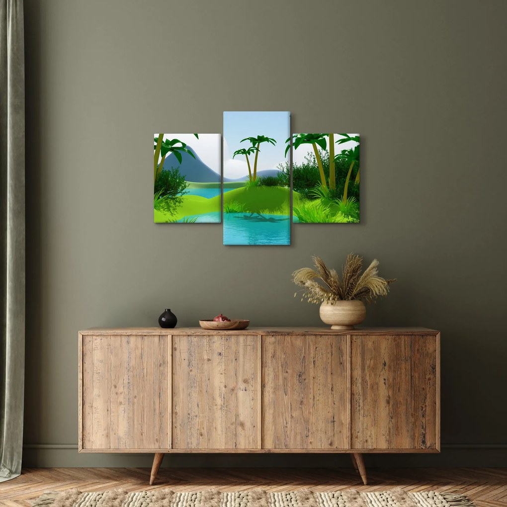Obraz - Jazerá v jungli (90x60 cm)