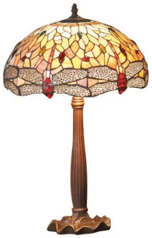 Vitrážová lampa VÁŽKA JANTAR 64*Ø40