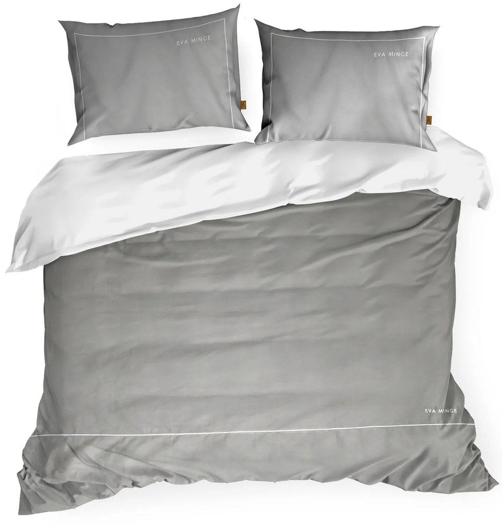 SATÉNOVÉ OBLIEČKY EVA MINGE H 200X220 CM, 2KS 70X80 CM SIVÉ