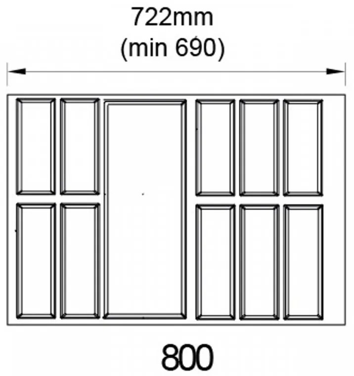 Agoform Príborník Classico Kristall softTouch 80 722 x 424 mm čierný