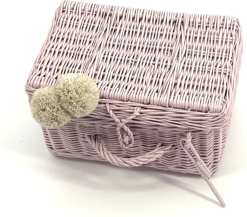 Prútený kufrík - ružová