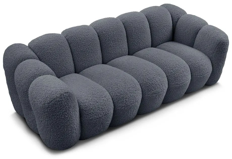 Tmavosivá pohovka z textílie buklé 232 cm Hippolyte – Bobochic Paris